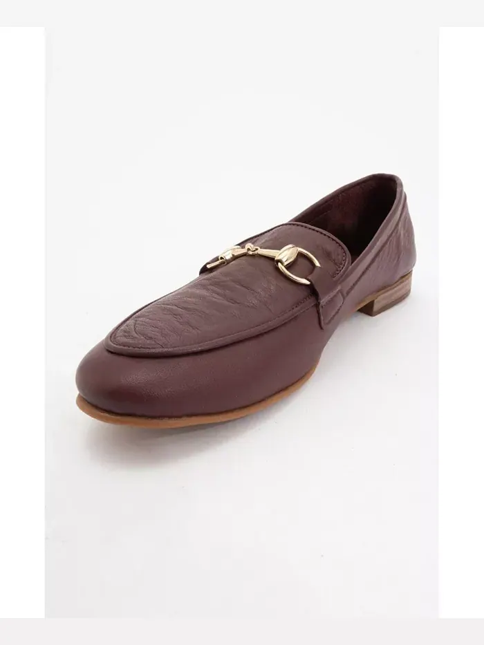 Роскошные лоферы Rory с кожаной вставкой в виде удил Forever & Always Shoes — изображение 3 из 4, коричневый бордовый