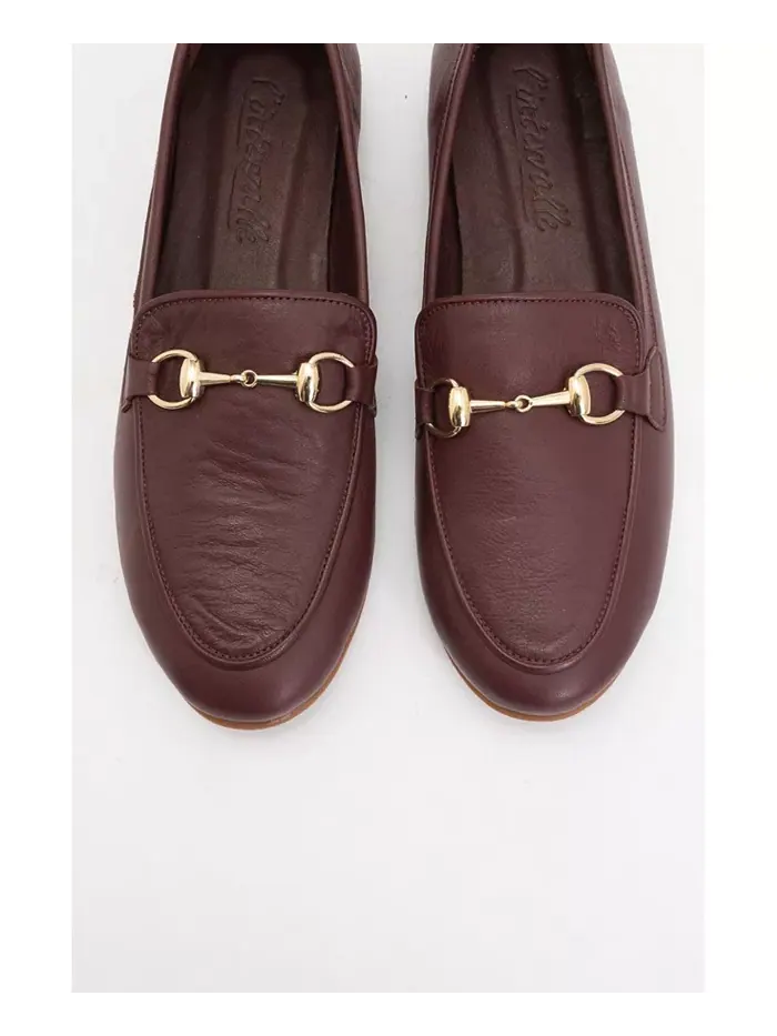 Роскошные лоферы Rory с кожаной вставкой в виде удил Forever & Always Shoes — изображение 4 из 4, коричневый бордовый