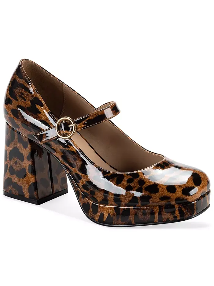 Женские туфли-лодочки Vaneciaa Mary Jane Square Toe Wild Pair — изображение 1 из 5, леопардовый