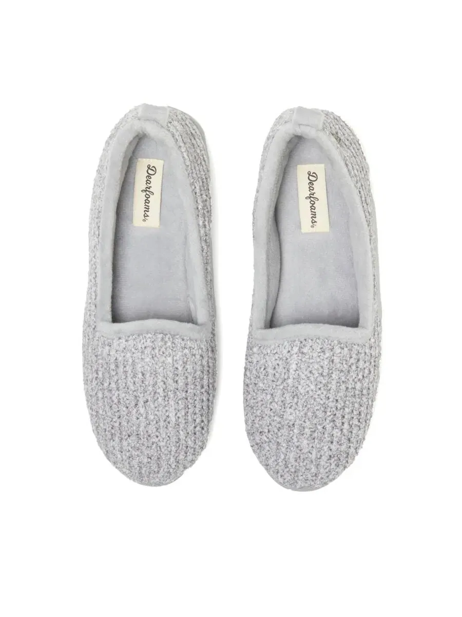 Женские тапочки закрытые из махрового букле с эффектом memory foam, модель Rachel Marled Dearfoams — изображение 5 из 12