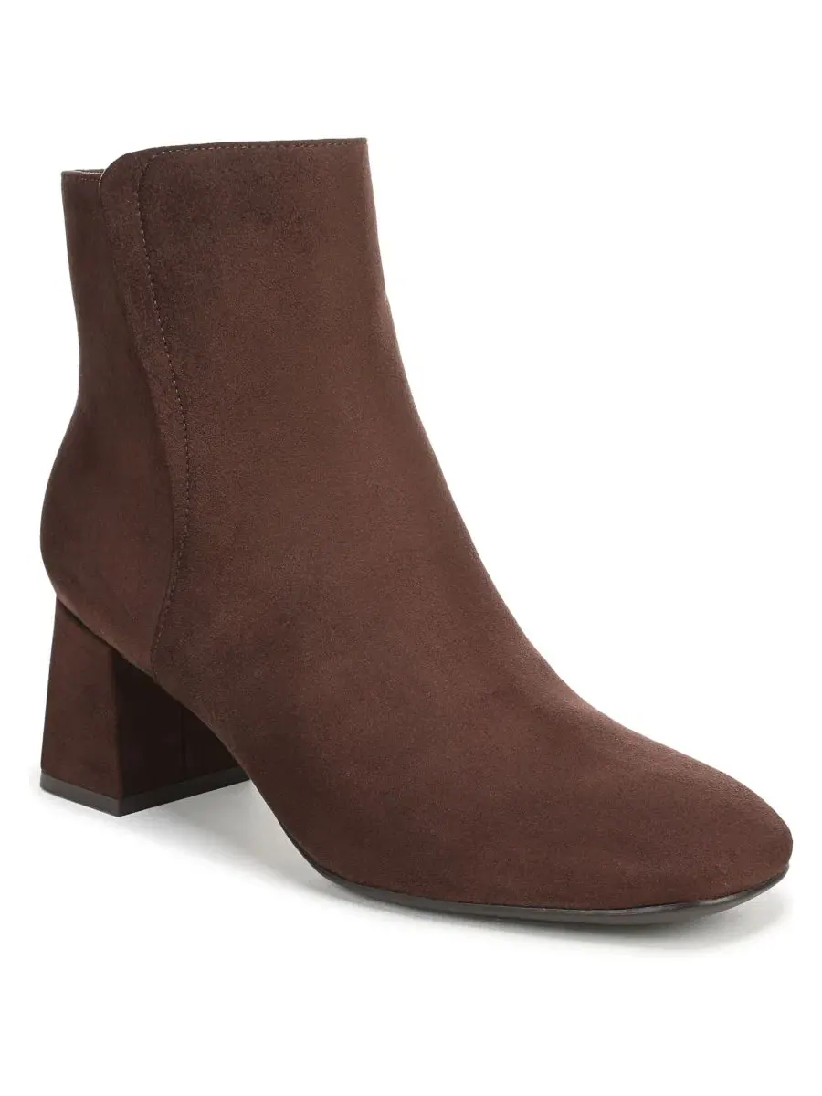 Женские сапоги на каблуке с молнией Delaney Zipper Short Boots Naturalizer — изображение 1 из 5, коричневый