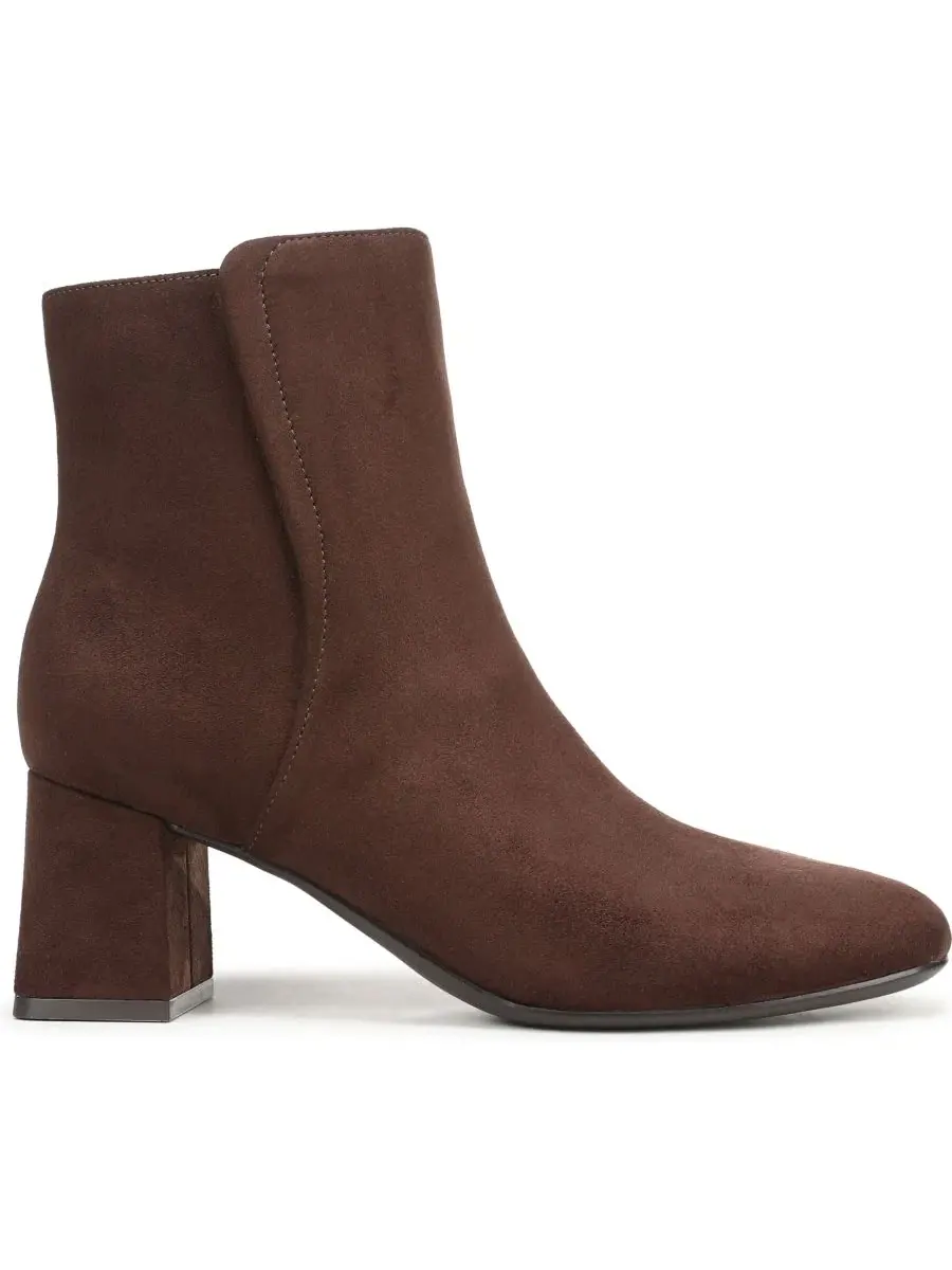 Женские сапоги на каблуке с молнией Delaney Zipper Short Boots Naturalizer — изображение 2 из 5, коричневый