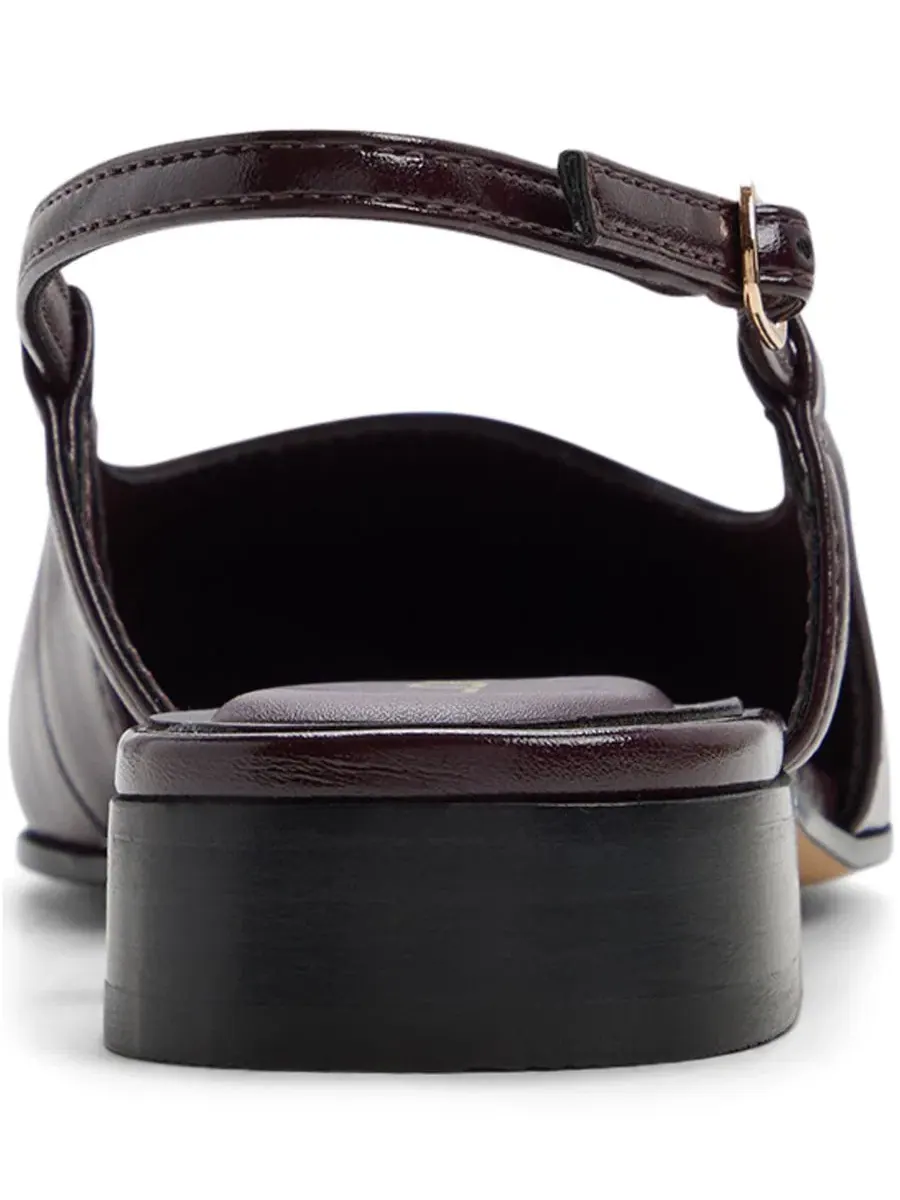 Балетки с квадратным носком и регулируемым ремешком, модель Maree Slingback ALDO — изображение 3 из 5, бордовый