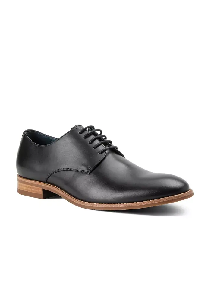 Мужские кожаные туфли Damon Dress Casual на шнуровке с круглым мысом Blake McKay — черный