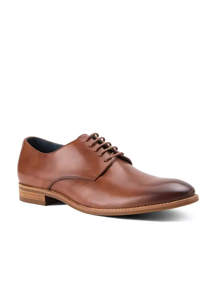 Мужские кожаные туфли Damon Dress Casual на шнуровке с круглым мысом Blake McKay — изображение 1 из 3, коричневый