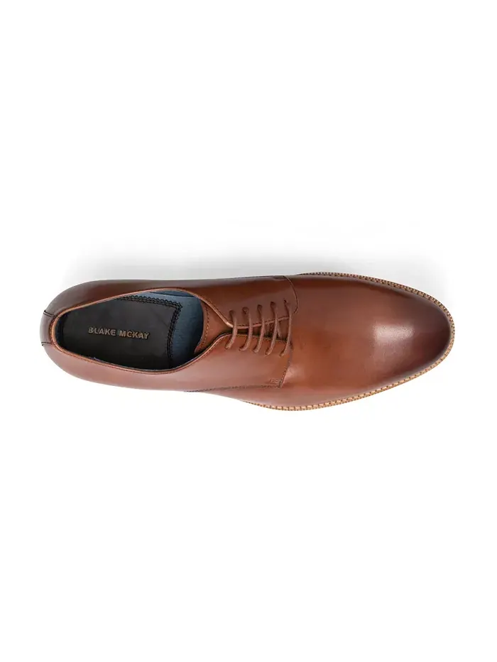 Мужские кожаные туфли Damon Dress Casual на шнуровке с круглым мысом Blake McKay — изображение 2 из 3, коричневый