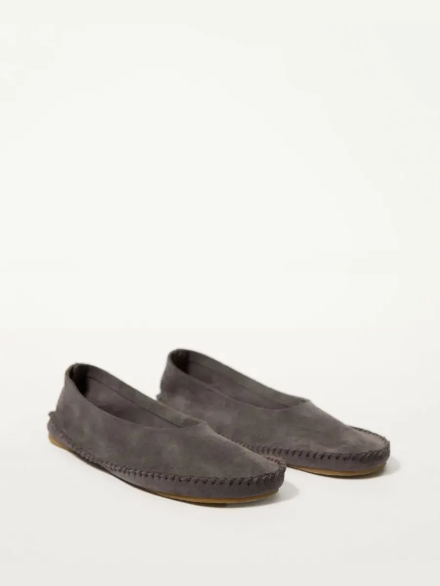 Женские туфли с декоративной строчкой, модель Stitching Detail Split Leather MANGO