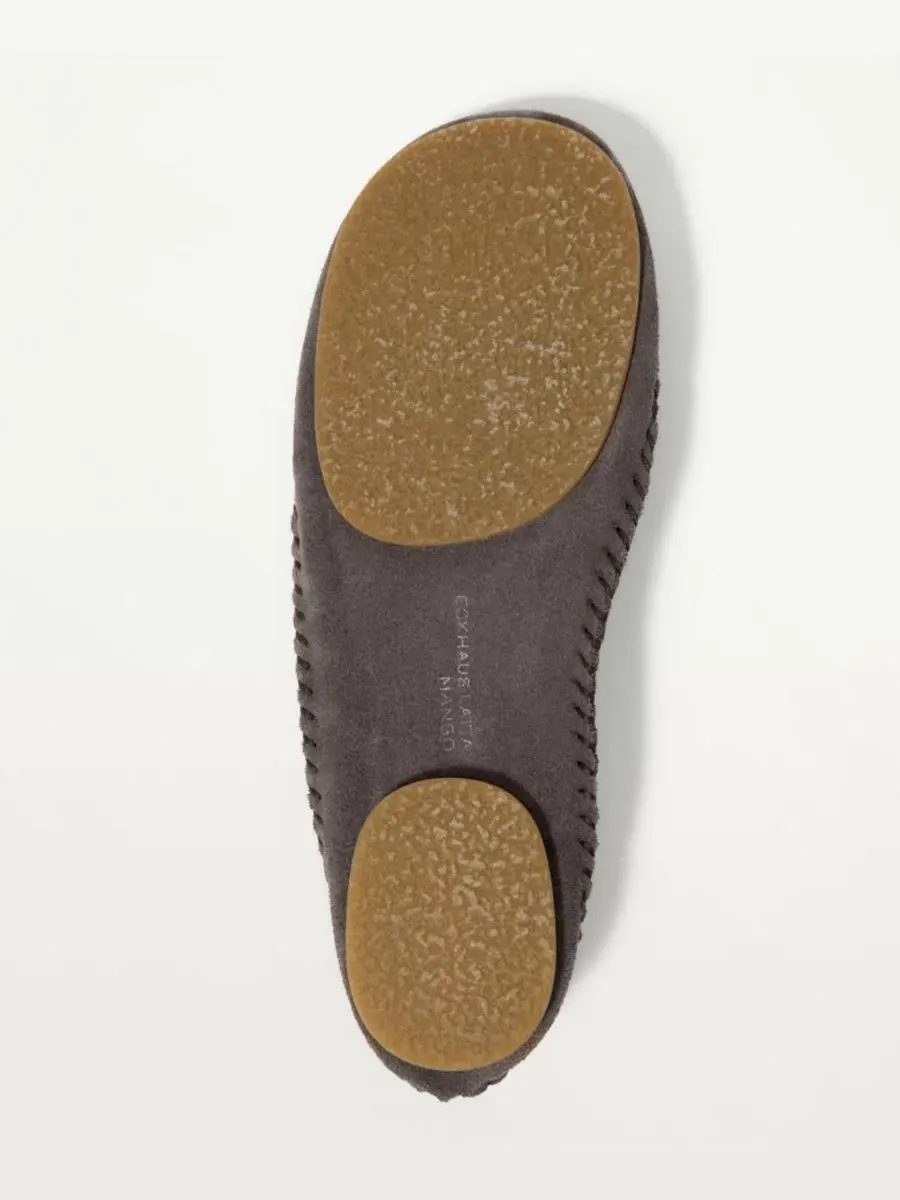 Женские туфли с декоративной строчкой, модель Stitching Detail Split Leather MANGO — изображение 2 из 7, серый
