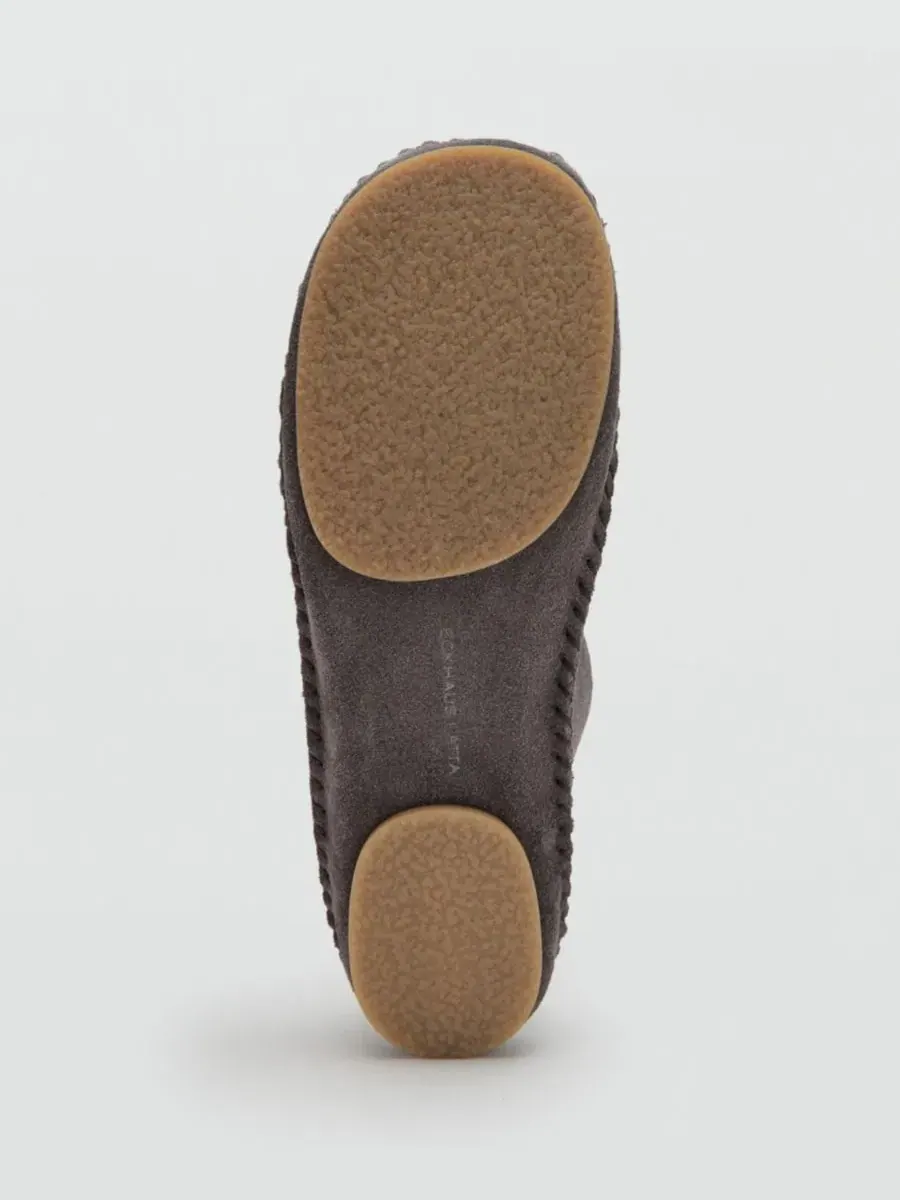 Женские туфли с декоративной строчкой, модель Stitching Detail Split Leather MANGO — изображение 6 из 7, серый