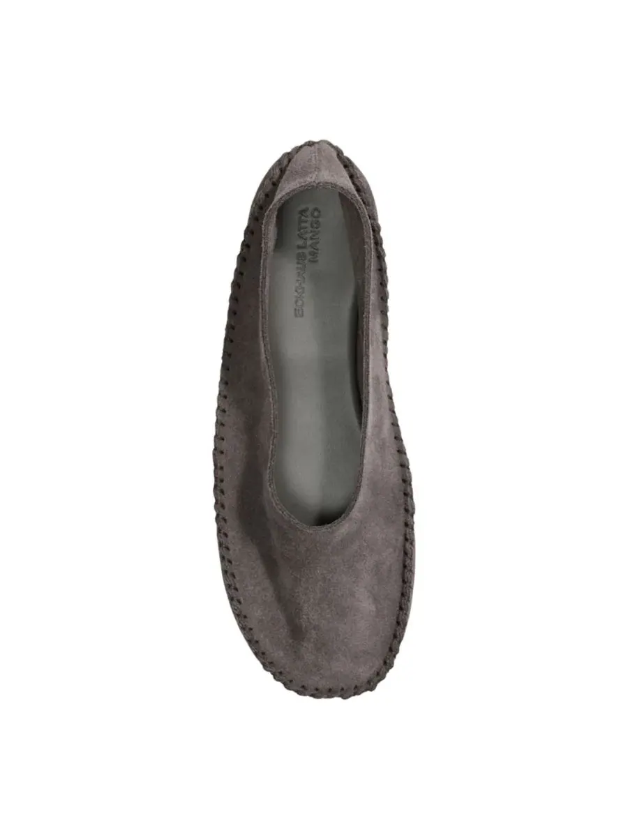 Женские туфли с декоративной строчкой, модель Stitching Detail Split Leather MANGO — изображение 7 из 7, серый