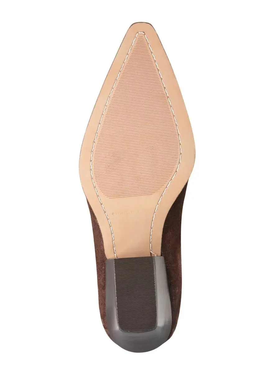 Ботинки женские на высоком каблуке Tayla Suede Whipstitch Tall Block Heel Marc Fisher LTD — изображение 5 из 5