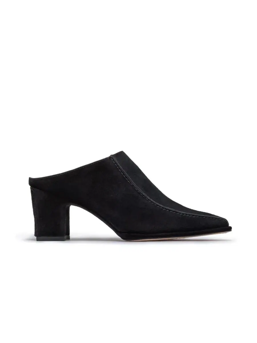 Женские замшевые мюли на каблуке Brynn Heeled Mule Bernardo Footwear — изображение 2 из 4, черный