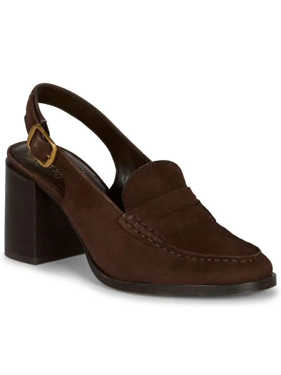 Туфли-лодочки с ремешком Grinie Slingback Loafer Pumps Vince Camuto, Brownie Suede