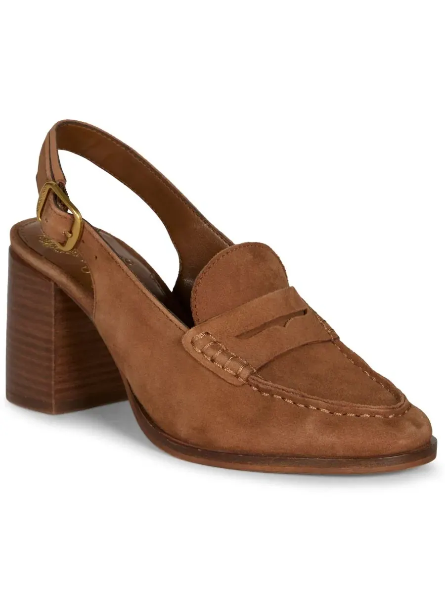 Лоферы-туфли на каблуке Grinie Slingback Vince Camuto, Burnt Sugar Suede