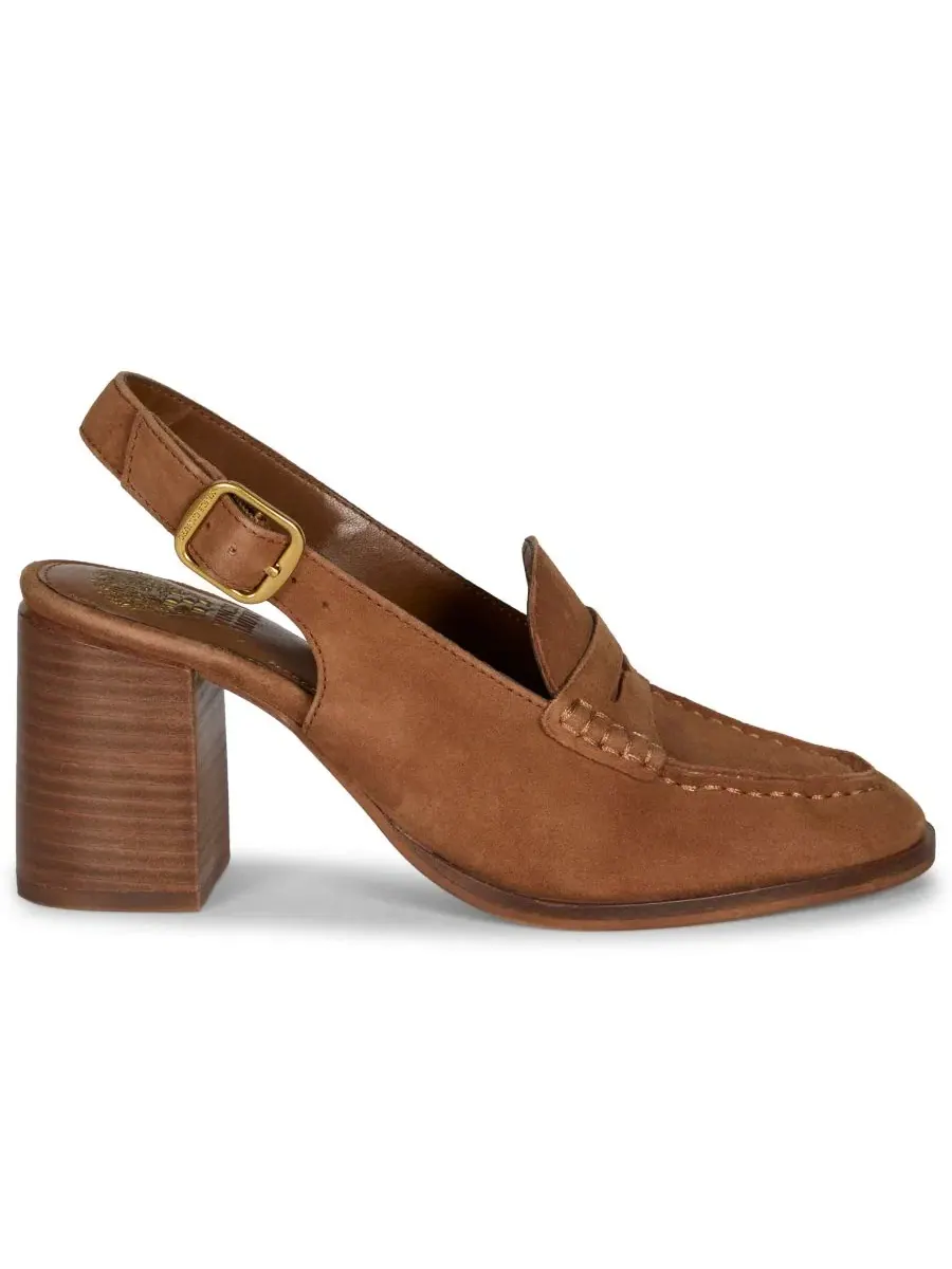 Лоферы-туфли на каблуке Grinie Slingback Vince Camuto, Burnt Sugar Suede — изображение 2 из 5