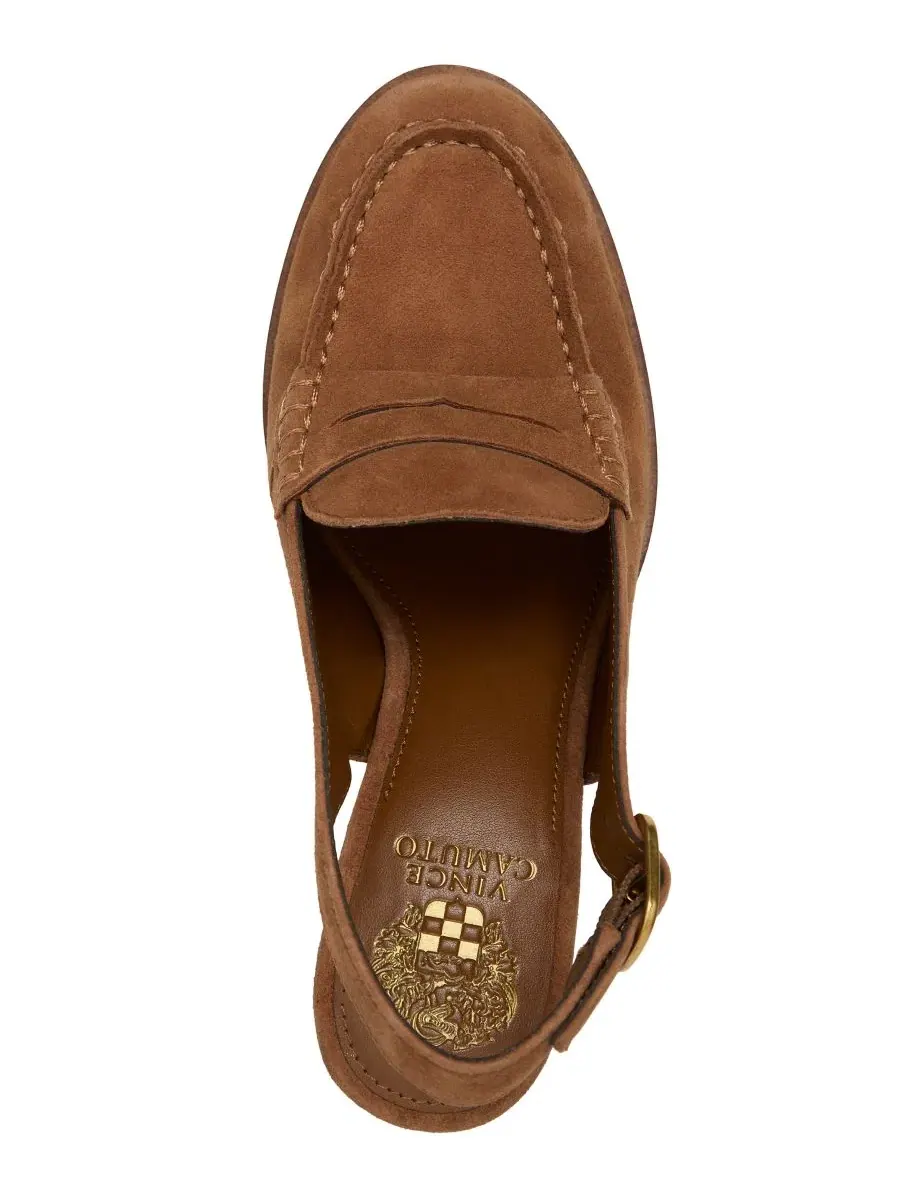 Лоферы-туфли на каблуке Grinie Slingback Vince Camuto, Burnt Sugar Suede — изображение 4 из 5