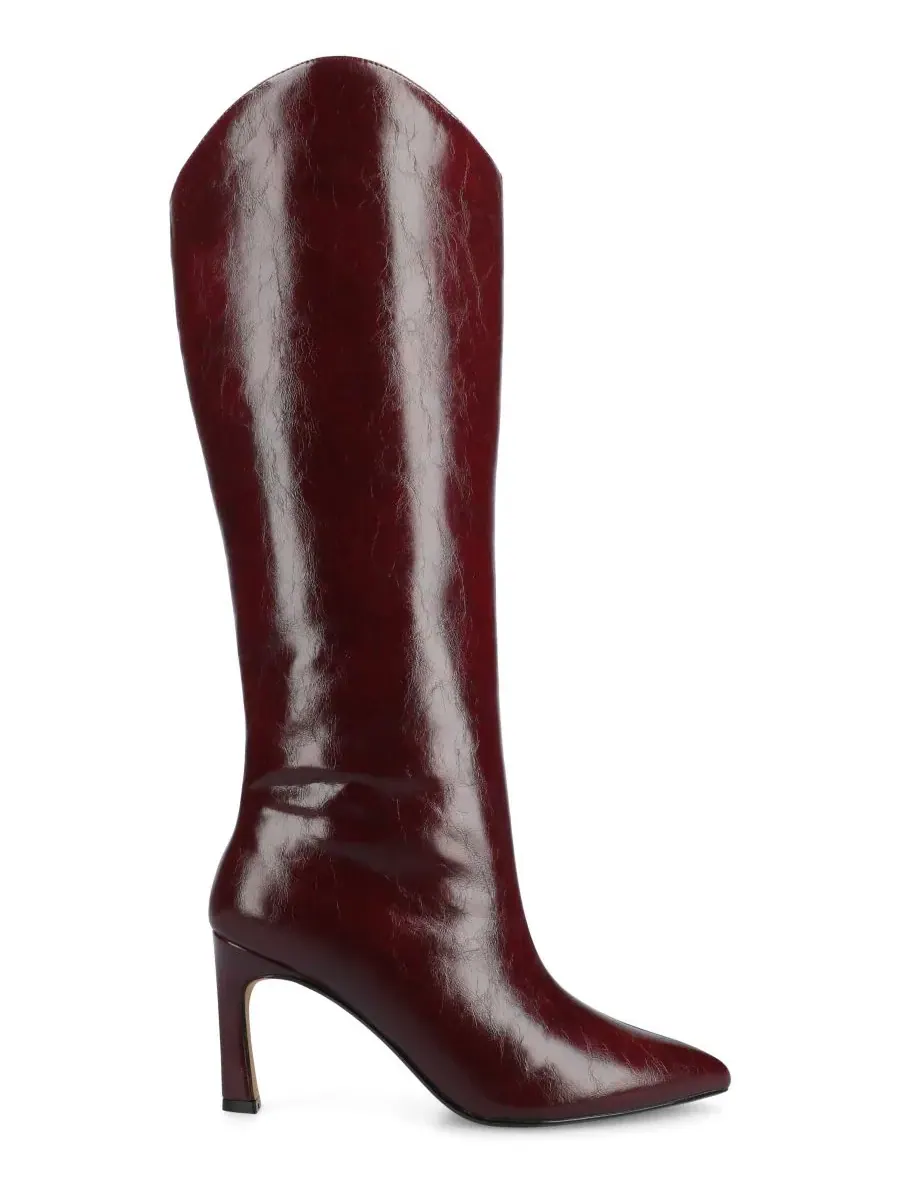 Женские высокие сапоги-ботфорты Rehela с острым носком на шпильке Journee Collection, Oxblood Patent — изображение 10 из 10