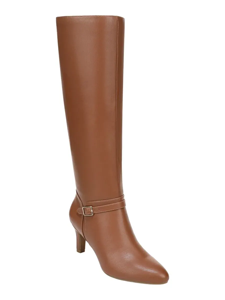 Ботинки женские с высоким голенищем, на молнии, с мысом Almond LifeStride, Caramel Faux Leather