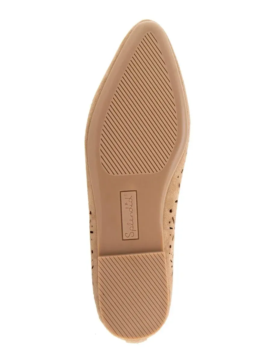 Балетки Latouche Perforated Pointed Toe из натуральной кожи Splendid — изображение 5 из 5, бежевый