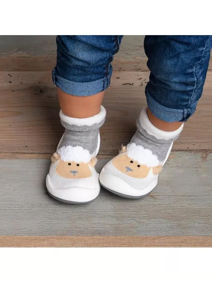 Носки для первой прогулки для маленьких девочек и мальчиков Little Lamb - Хизер Грей Komuello — изображение 3 из 3, серый