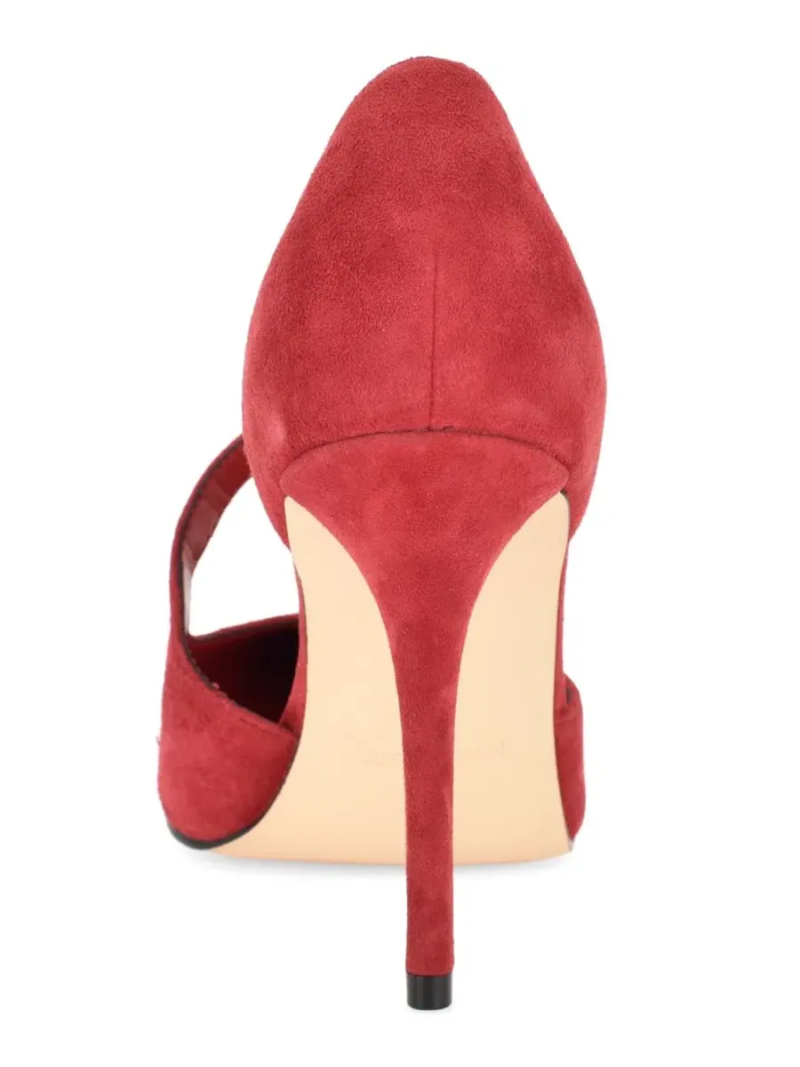 Туфли-лодочки на каблуке с асимметричными ремешками Candela Nine West — изображение 3 из 5, красный