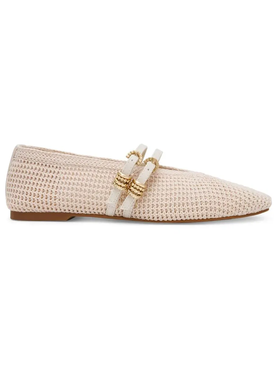 Женские балетки Lespina Knitted Mary Jane Flats DV Dolce Vita — изображение 2 из 5, белый