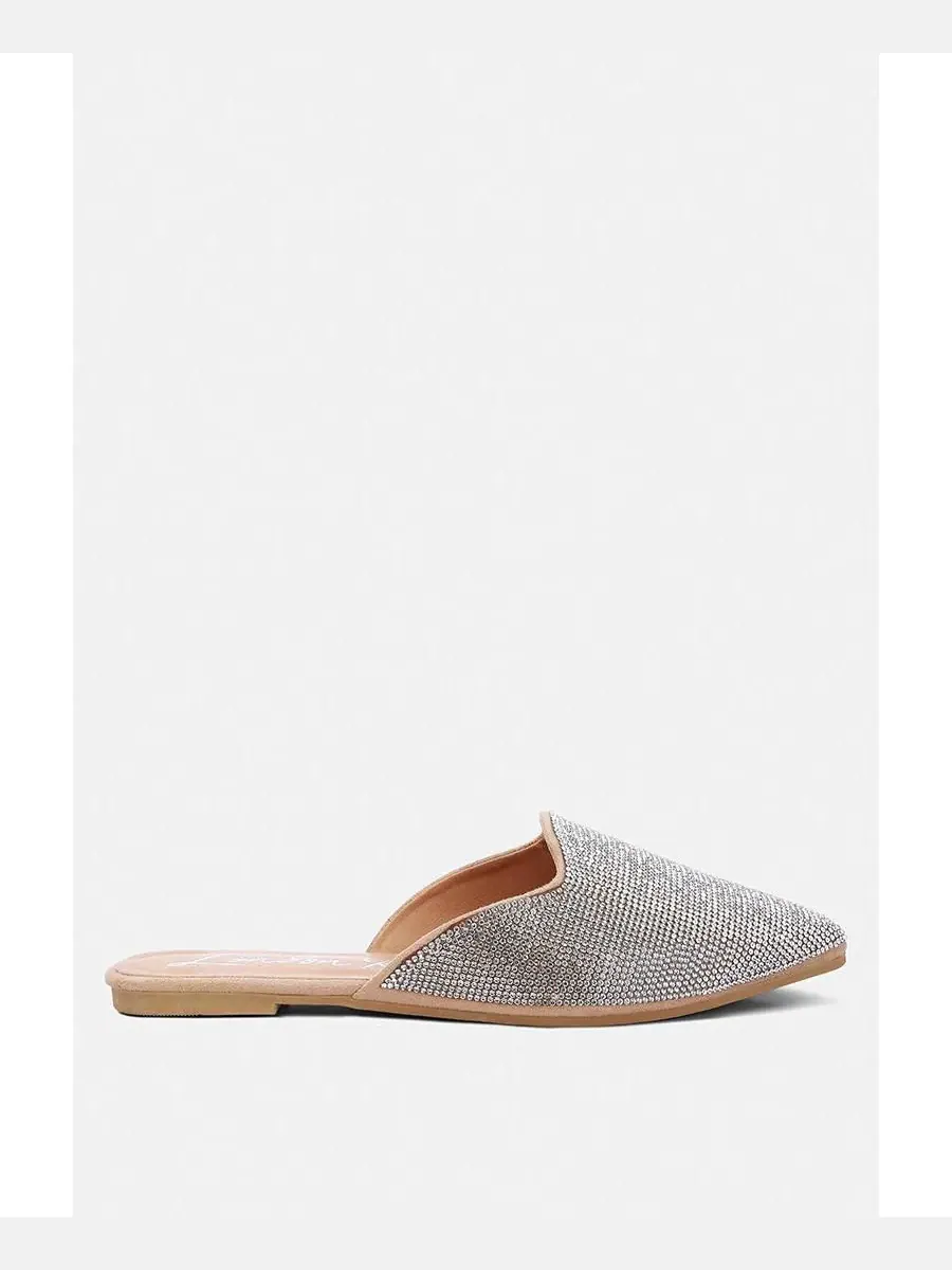 Мюли с декором из страз Rayen Rhinestones Embellished Mules London Rag — изображение 1 из 3, бежевый