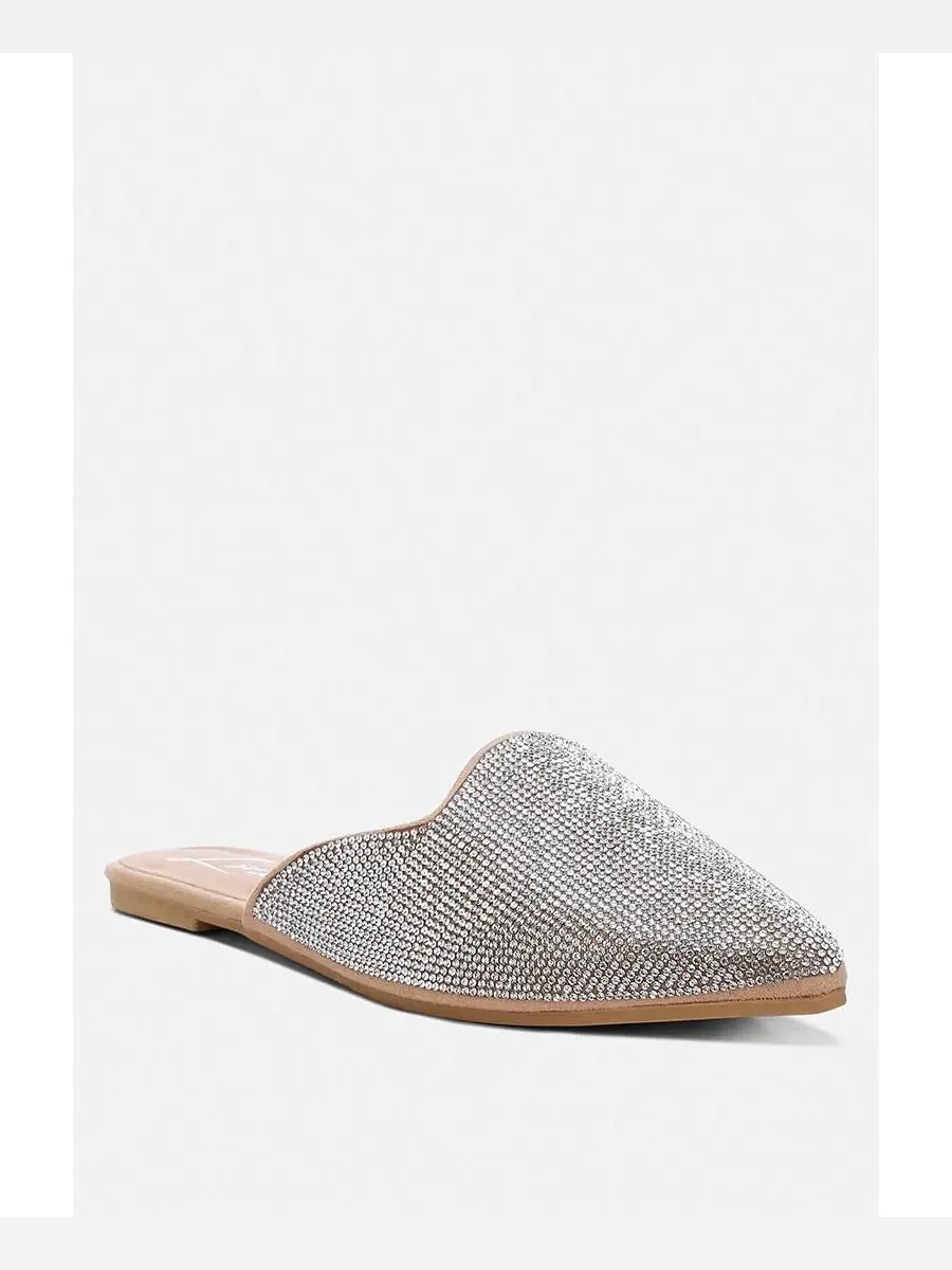 Мюли с декором из страз Rayen Rhinestones Embellished Mules London Rag — изображение 2 из 3, бежевый