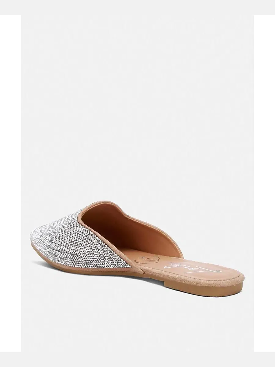 Мюли с декором из страз Rayen Rhinestones Embellished Mules London Rag — изображение 3 из 3, бежевый