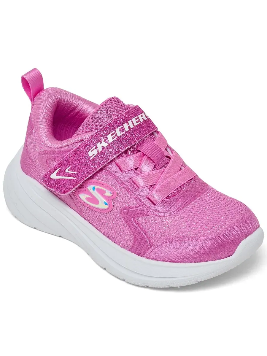Кроссовки детские с блестящим верхом, с ремешком Skechers