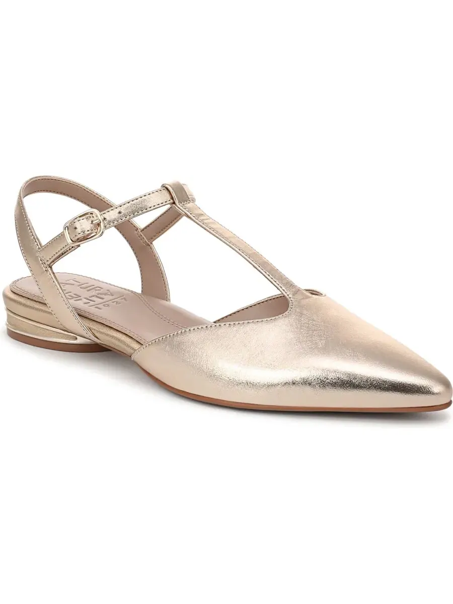 Женские туфли-лодочки с ремешком Harlie Strappy Flats Naturalizer, Champagne Metallic Leather
