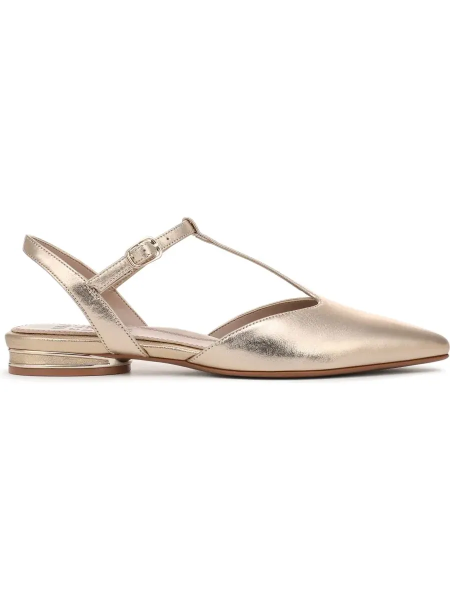 Женские туфли-лодочки с ремешком Harlie Strappy Flats Naturalizer, Champagne Metallic Leather — изображение 2 из 5