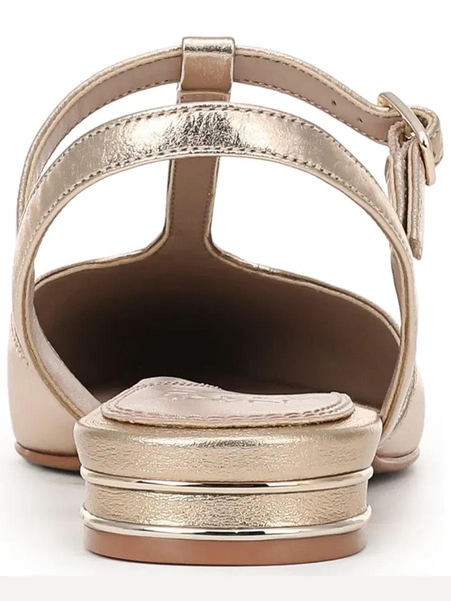 Женские туфли-лодочки с ремешком Harlie Strappy Flats Naturalizer, Champagne Metallic Leather — изображение 3 из 5