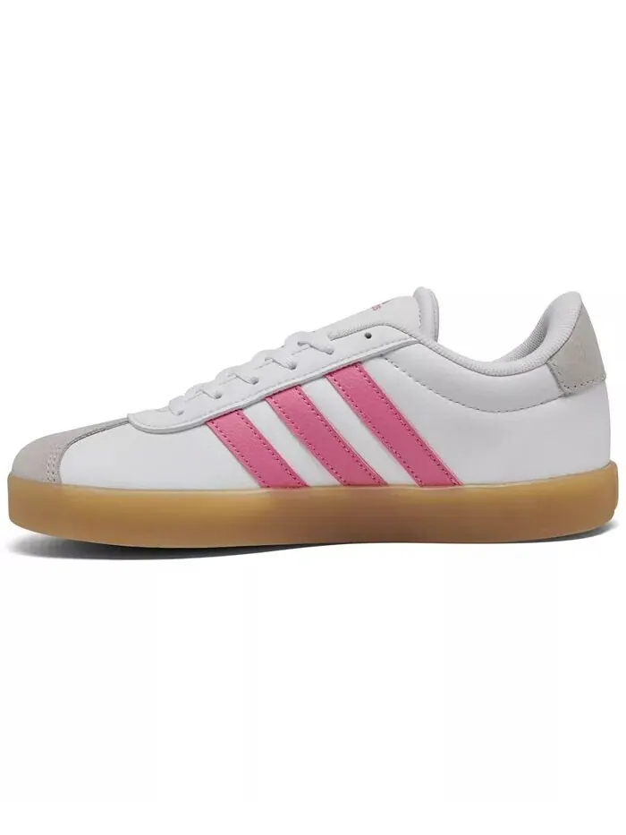Повседневные кроссовки Little Girls VL Court 3.0 от Finish Line Adidas — изображение 3 из 6, белый/розовый