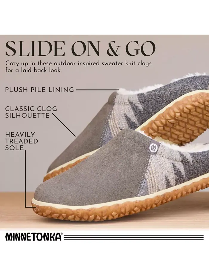 Тапочки-клоги Tahoe Minnetonka — изображение 4 из 5, серый мульти