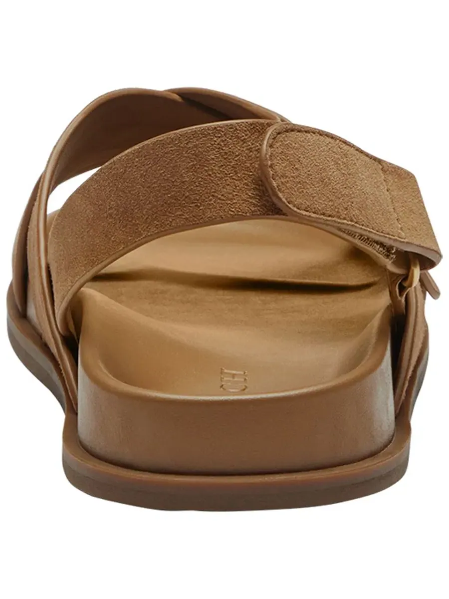 Сандалии женские на плоском ходу, с перекрестным ремешком, бренд COACH, Coconut Suede — изображение 3 из 5