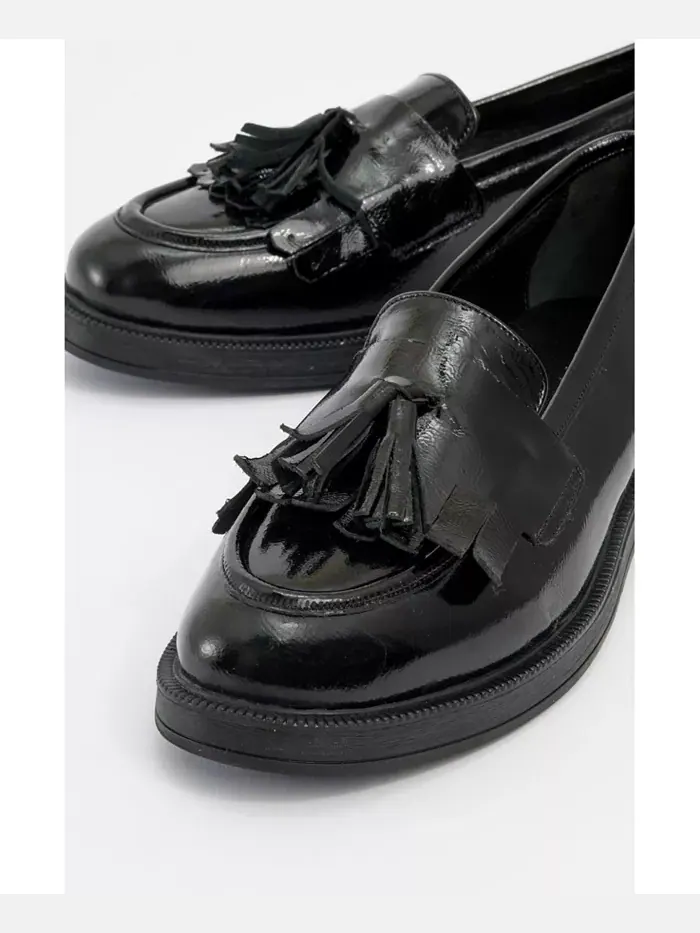 Милли Лоферы с кожаными кисточками Forever & Always Shoes — изображение 3 из 3, черный