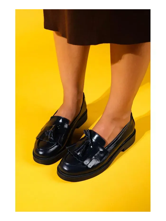 Милли Лоферы с Кожаными Кисточками Forever & Always Shoes — изображение 2 из 4, синий