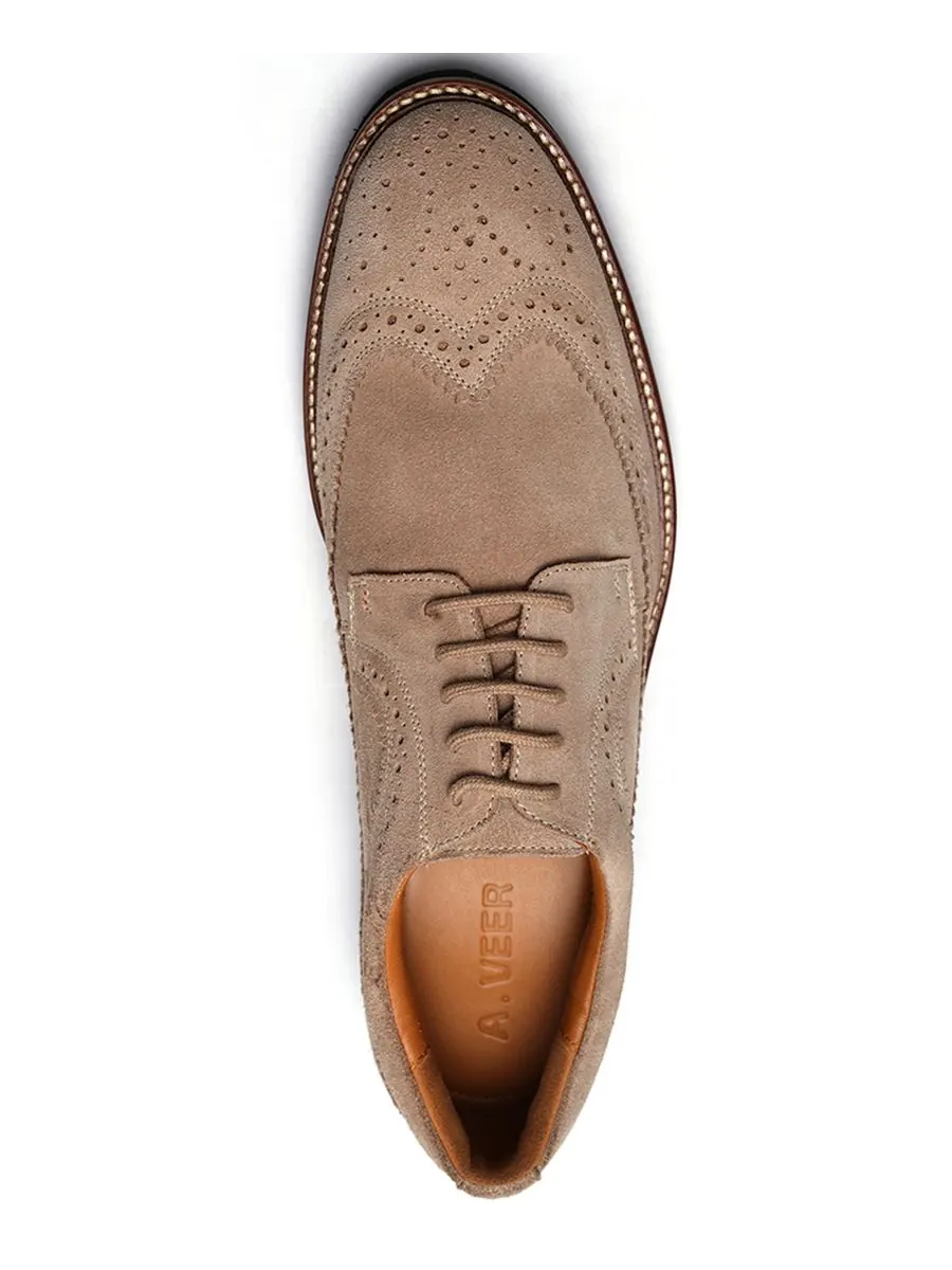 Мужские туфли Ellis Wingtip на шнуровке A Veer — изображение 4 из 6, бежевый