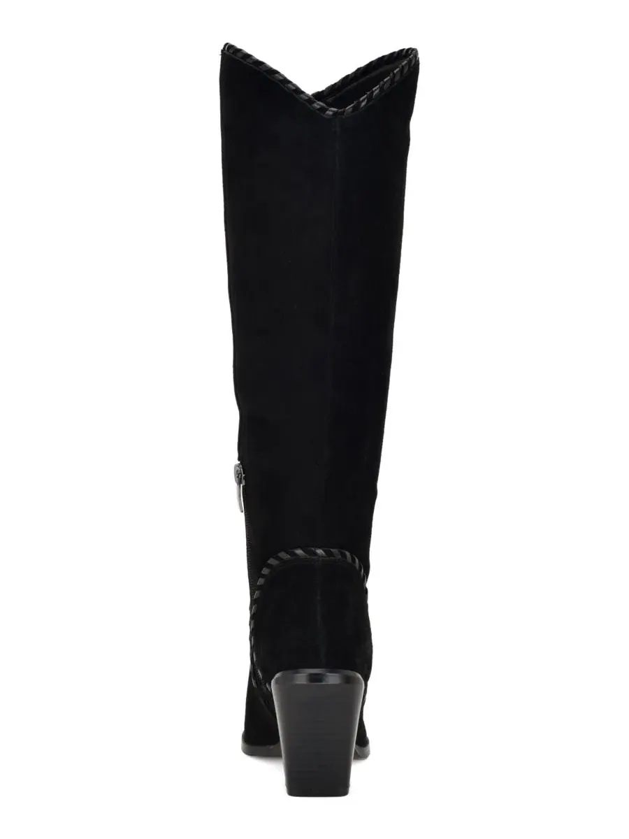 Ботинки высокие с кнутом и каблуком-блок, модель Rosco Nine West — изображение 3 из 5, черный