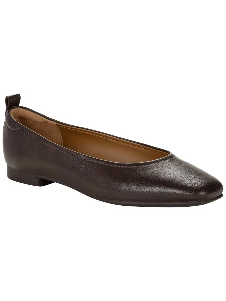 Балетки с квадратным мысом на плоской подошве Brunaa Style & Co, Dark Roast Smooth
