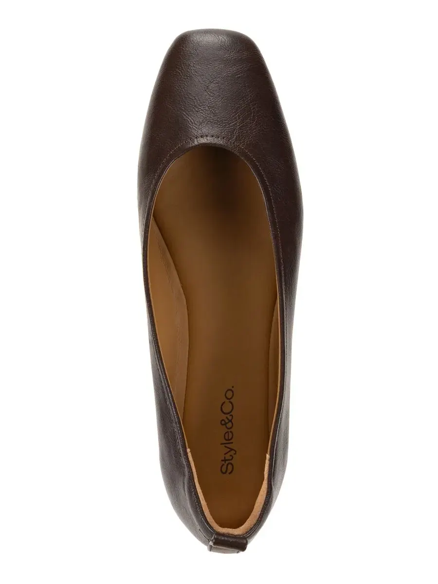 Балетки с квадратным мысом на плоской подошве Brunaa Style & Co, Dark Roast Smooth — изображение 4 из 5