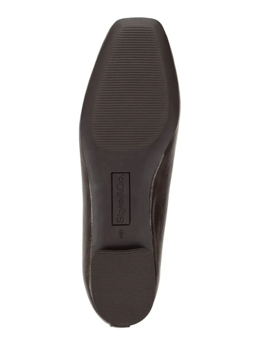 Балетки с квадратным мысом на плоской подошве Brunaa Style & Co, Dark Roast Smooth — изображение 5 из 5