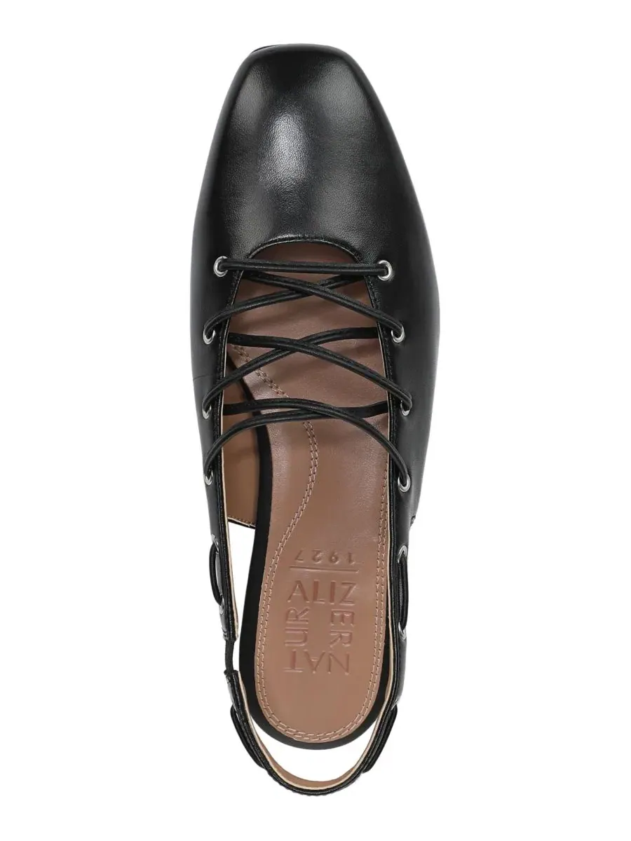 Женские балетки с кружевной шнуровкой Cove Slingback Flats Naturalizer — изображение 4 из 5, черный