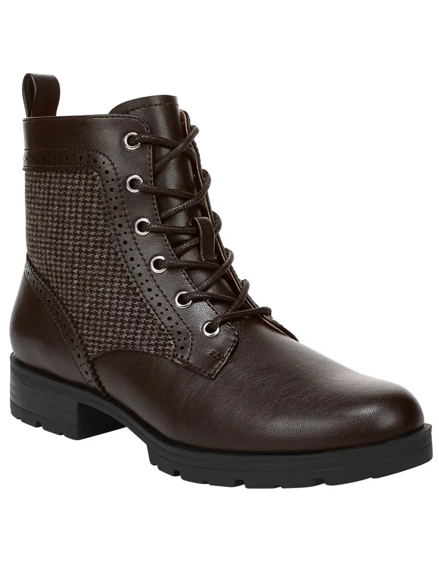 Женские ботинки Lena Zip Lace-Up с блок-каблуком LifeStride — изображение 1 из 5, темный коричневый