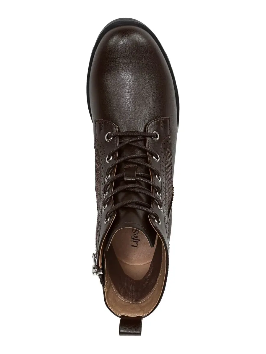 Женские ботинки Lena Zip Lace-Up с блок-каблуком LifeStride — изображение 4 из 5, темный коричневый