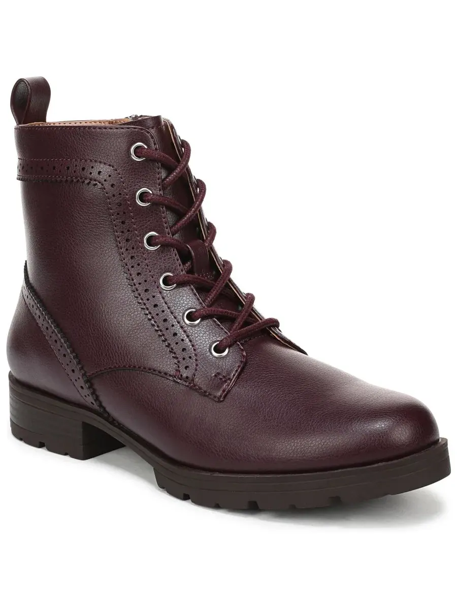 Ботинки женские с блок-каблуком Lena Zip Lace-Up LifeStride, Chocolate Plum Faux Leather — изображение 1 из 5