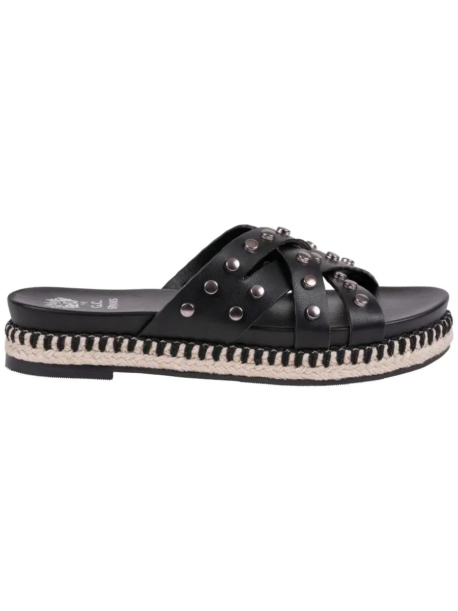 Сандалии-эспадрильи на платформе Loola с шипами GC Shoes — изображение 2 из 5, черный