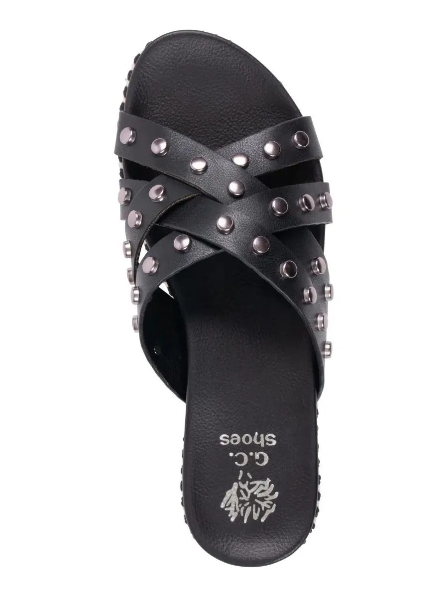 Сандалии-эспадрильи на платформе Loola с шипами GC Shoes — изображение 4 из 5, черный