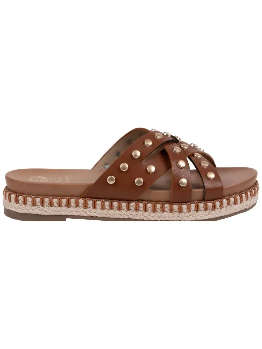 Сандалии-эспадрильи на платформе с шипами Loola GC Shoes — изображение 2 из 5, коричневый